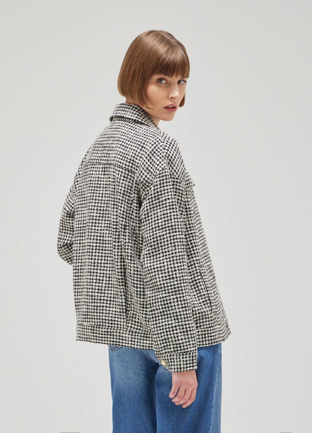 LES COPAINSChore jacket motivo pied de poule Outlet