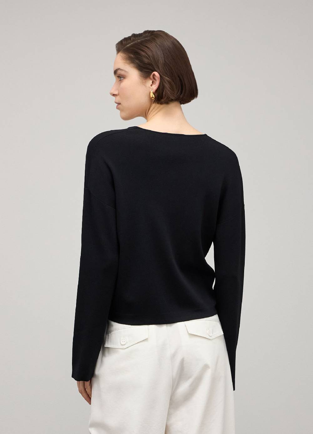 LES COPAINSMaglia tricot con scollo a V in misto viscosa Vendita Economica