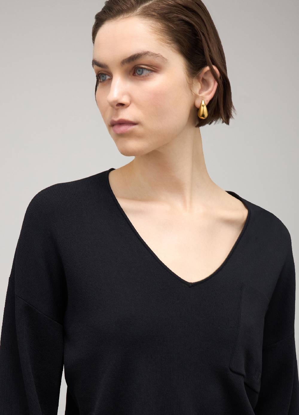 LES COPAINSMaglia tricot con scollo a V in misto viscosa Vendita Economica