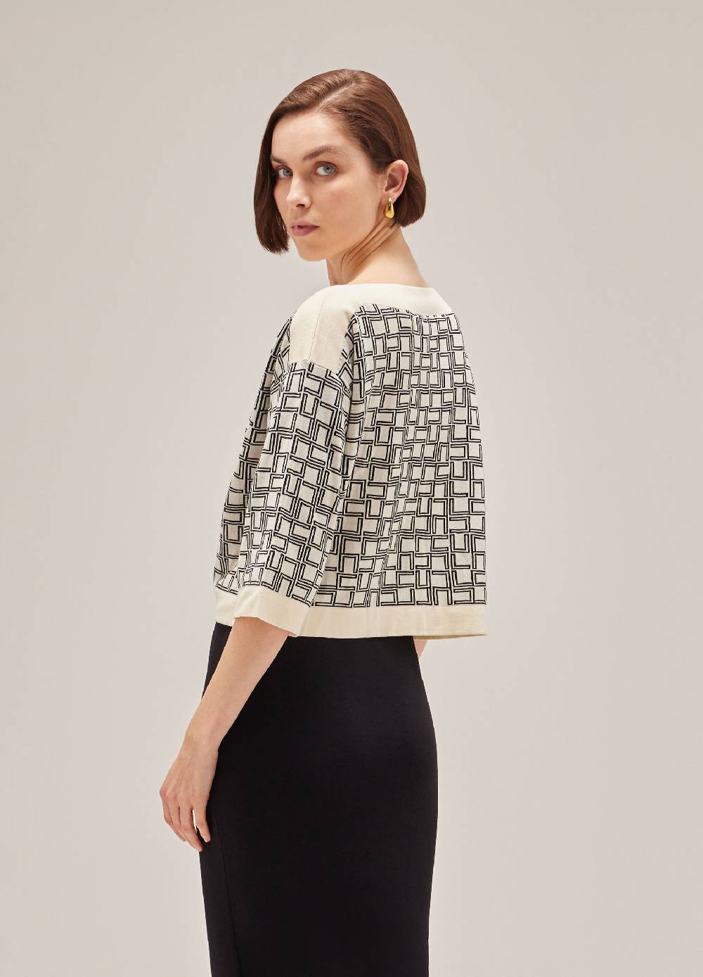 LES COPAINSMaglia tricot a maniche corte in puro cotone In Linea