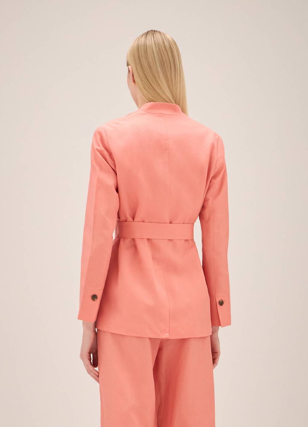LES COPAINSBlazer misto lino con cintura Spedizione Gratuita