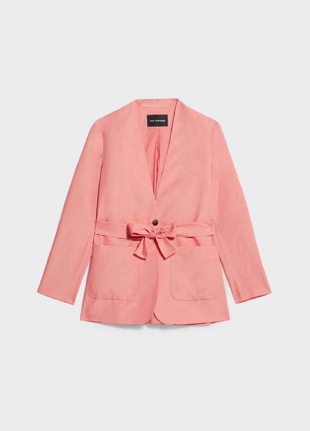 LES COPAINSBlazer misto lino con cintura Spedizione Gratuita