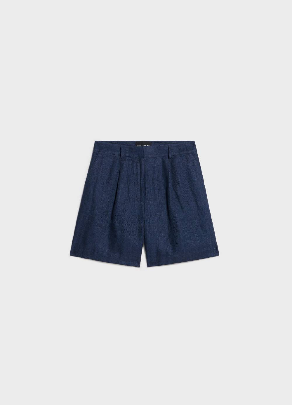 LES COPAINSPantaloni short in lino effetto denim Online