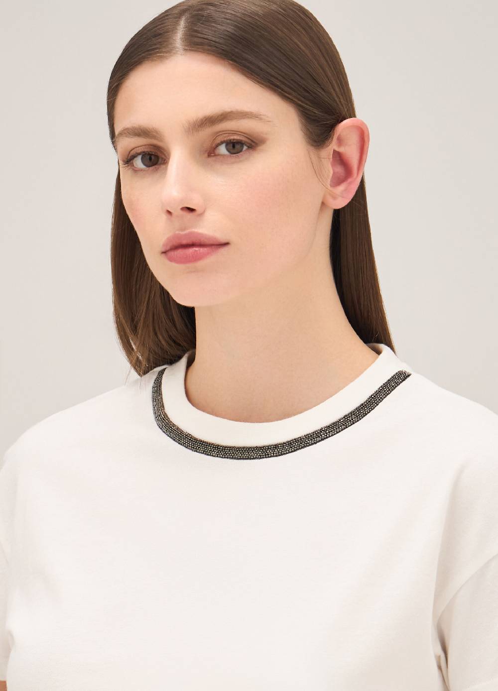 LES COPAINST-shirt in cotone con perline applicate Hotsell