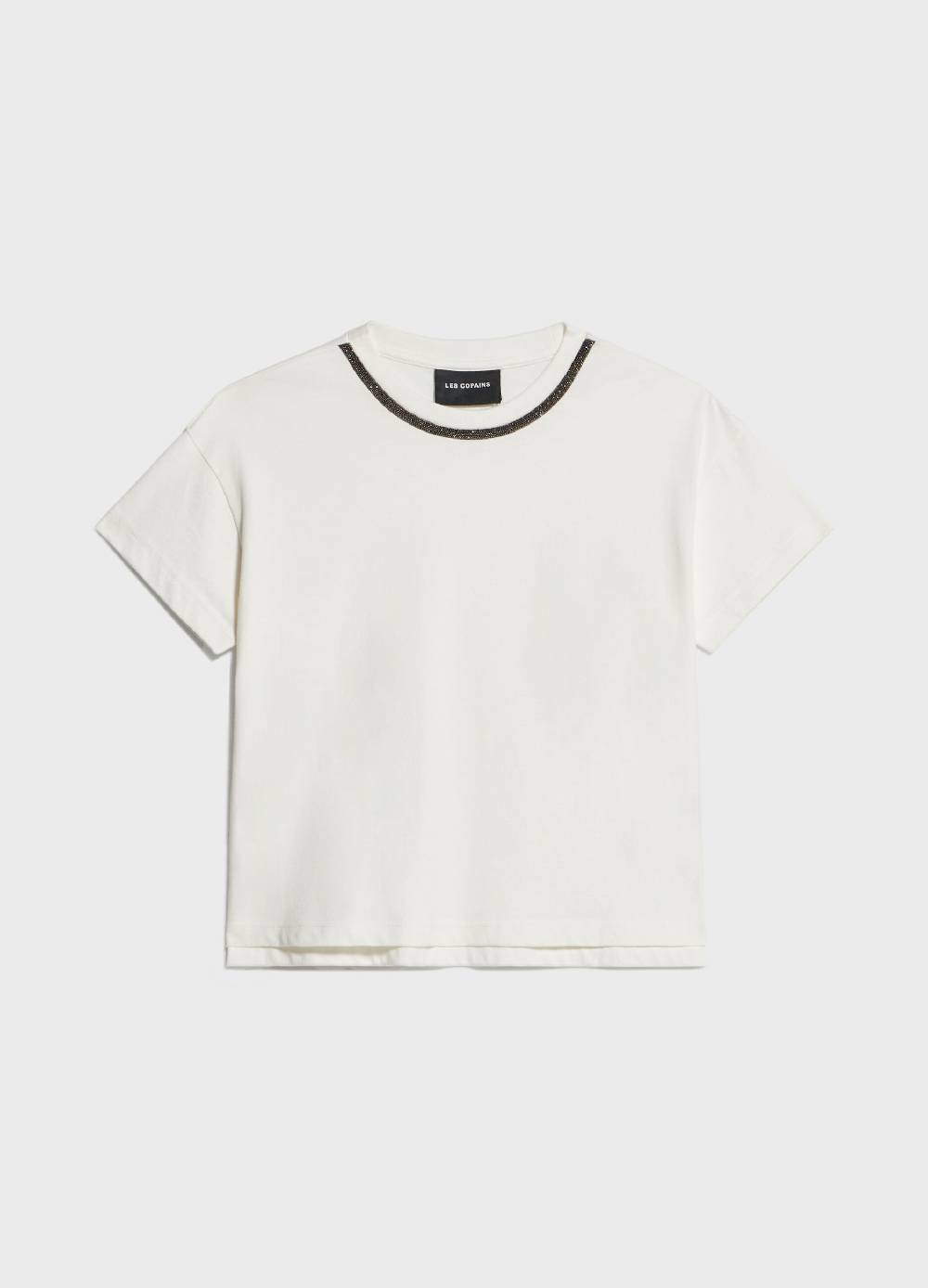 LES COPAINST-shirt in cotone con perline applicate Hotsell