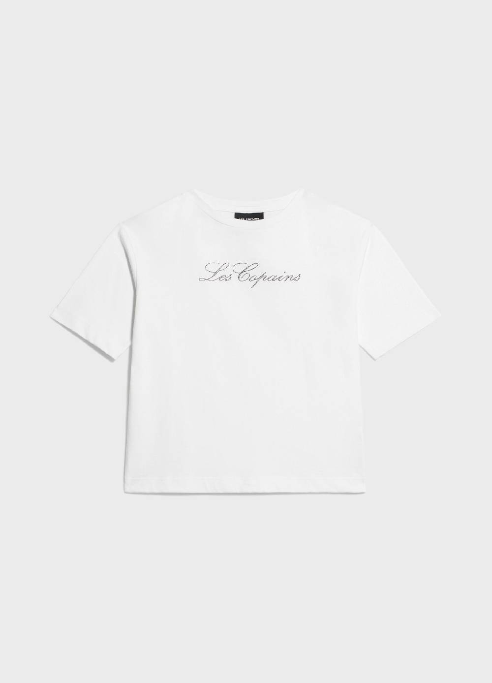 LES COPAINST-shirt con lettering glitter Nuova