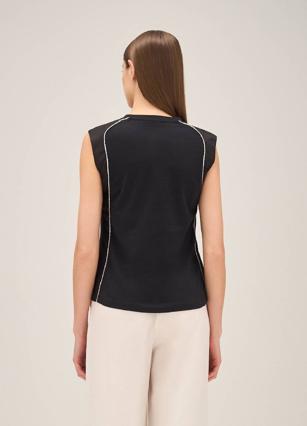 LES COPAINSTop in cotone con dettaglio glitter Moda