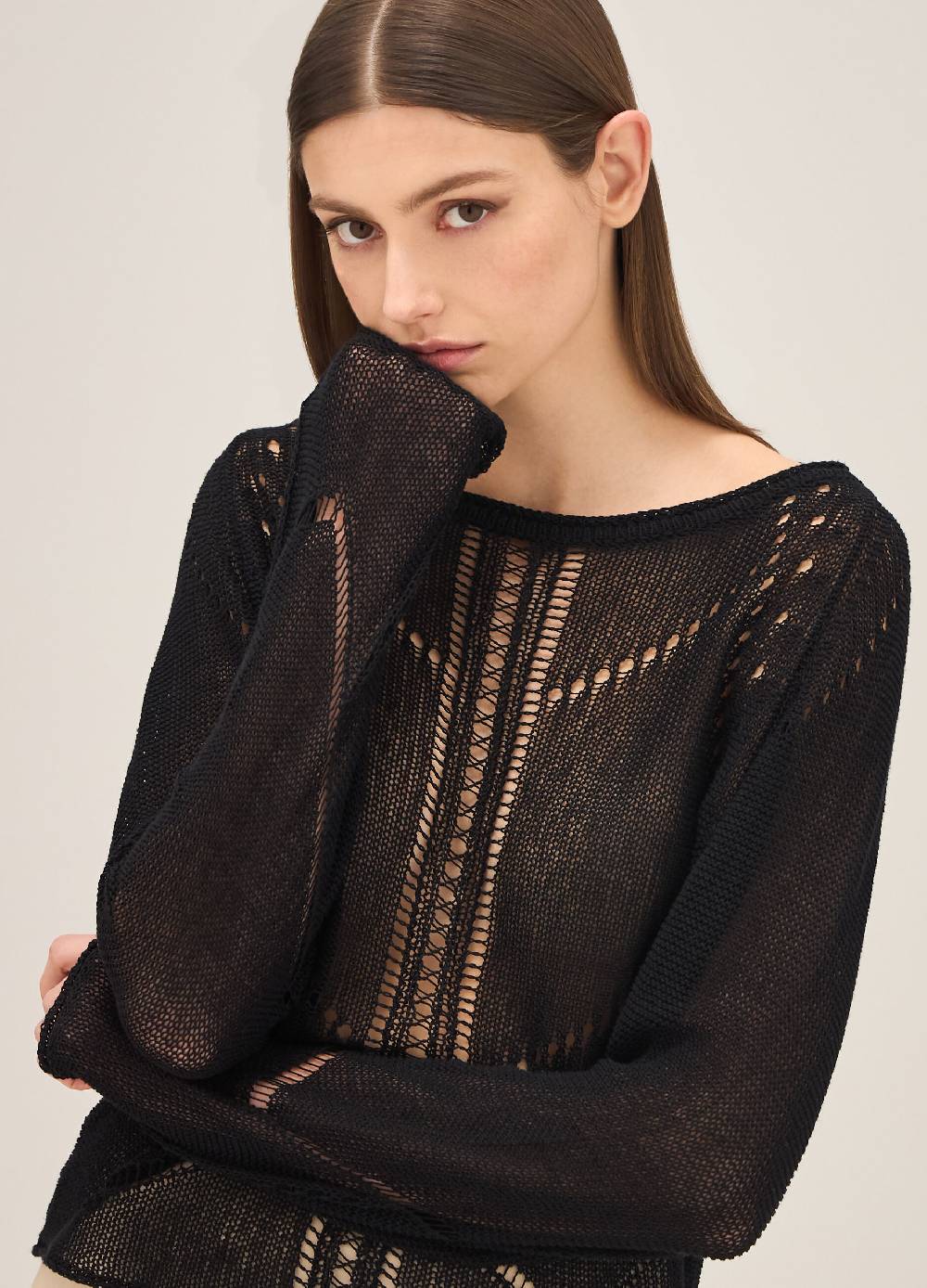 LES COPAINSMaglia tricot traforata Italy