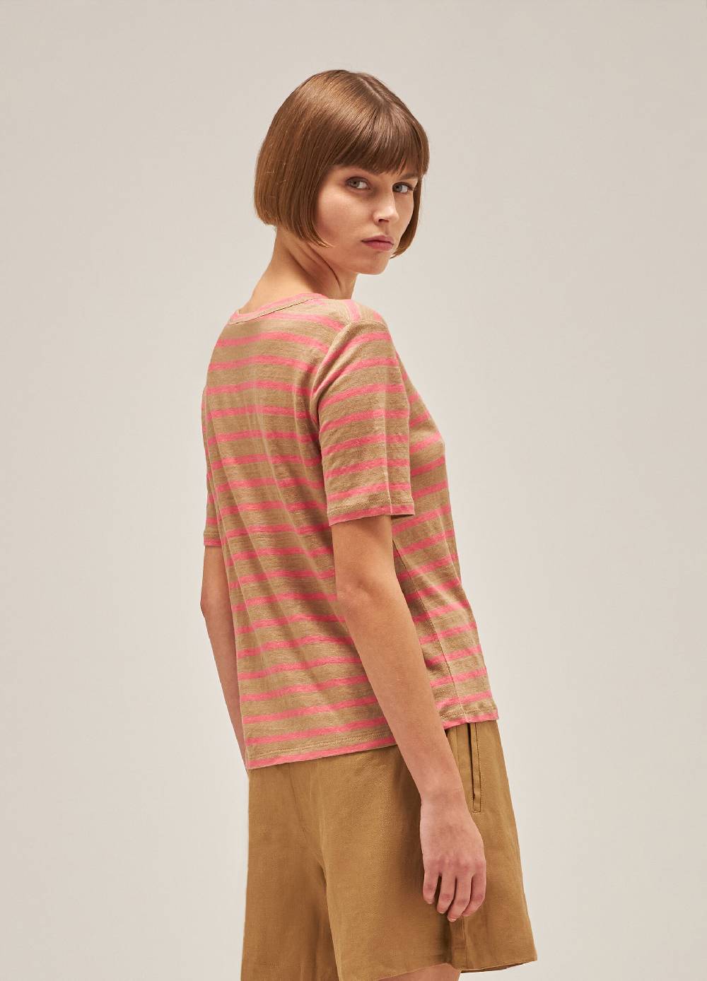 LES COPAINST-shirt a righe in lino Pezzi Unici