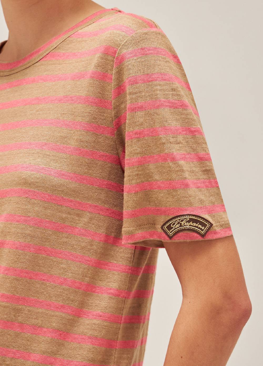LES COPAINST-shirt a righe in lino Pezzi Unici