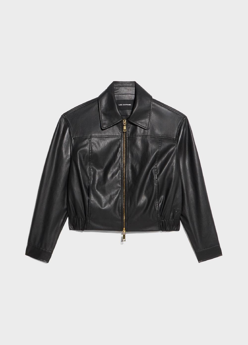 LES COPAINSBomber cropped in ECOpelle Moda