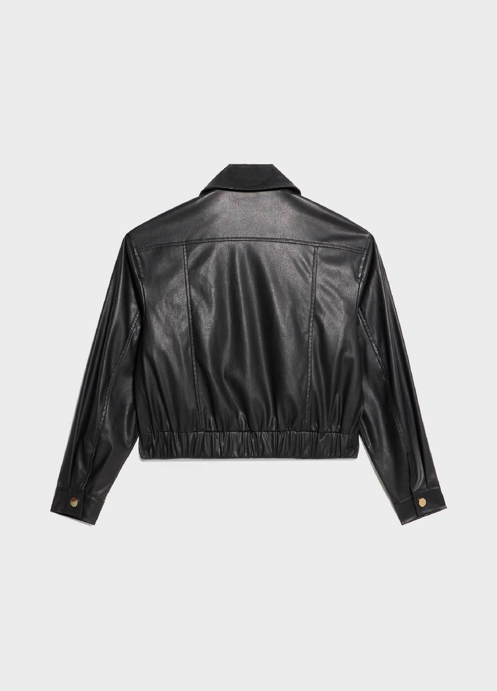LES COPAINSBomber cropped in ECOpelle Moda