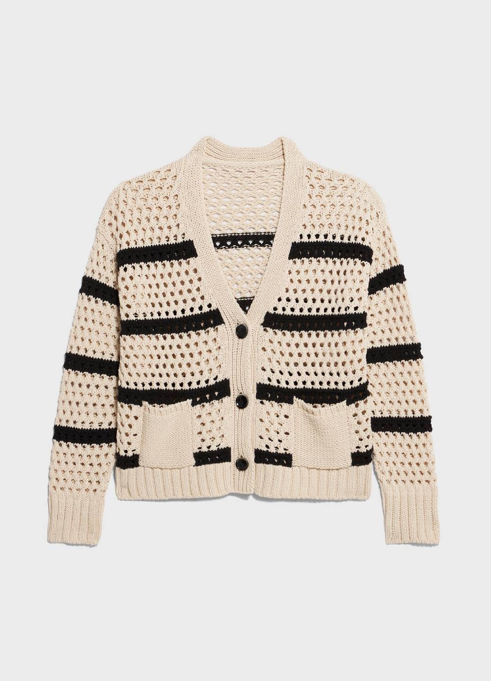 LES COPAINSCardigan tricot misto cotone a righe Consegna Veloce