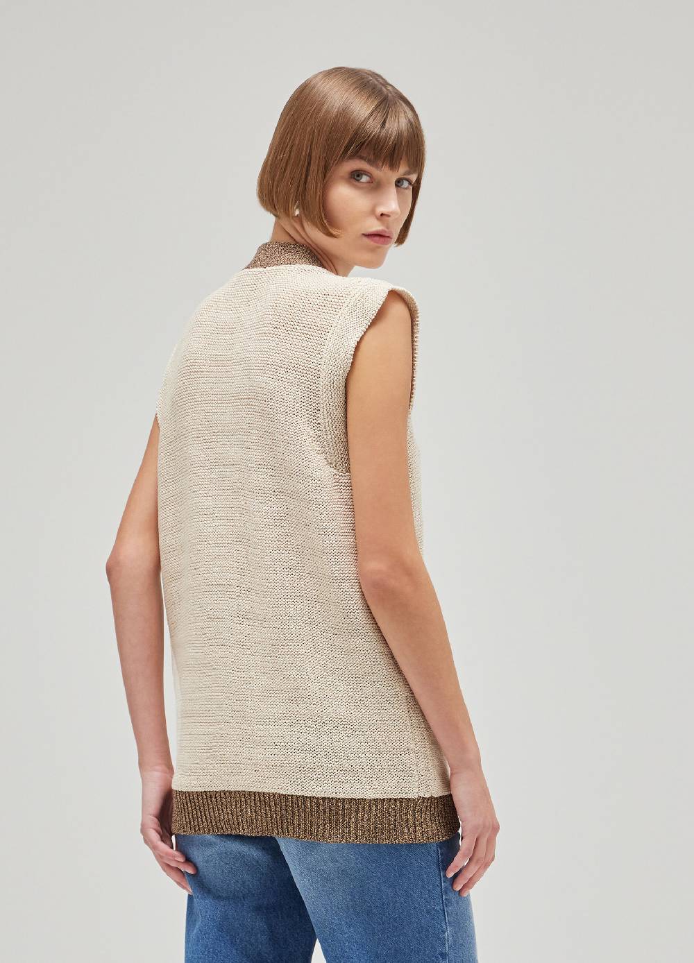 LES COPAINSGilet tricot in misto cotone Sconto