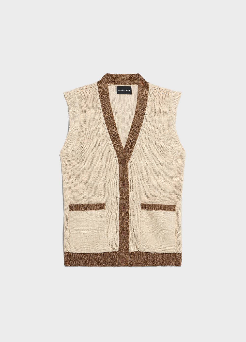 LES COPAINSGilet tricot in misto cotone Sconto