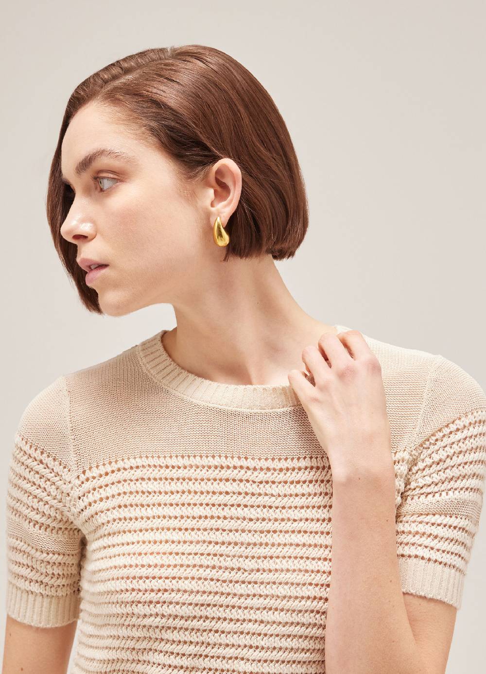 LES COPAINSMaglia tricot a maniche corte traforata Offerta