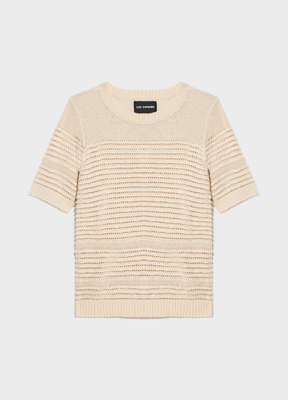 LES COPAINSMaglia tricot a maniche corte traforata Offerta