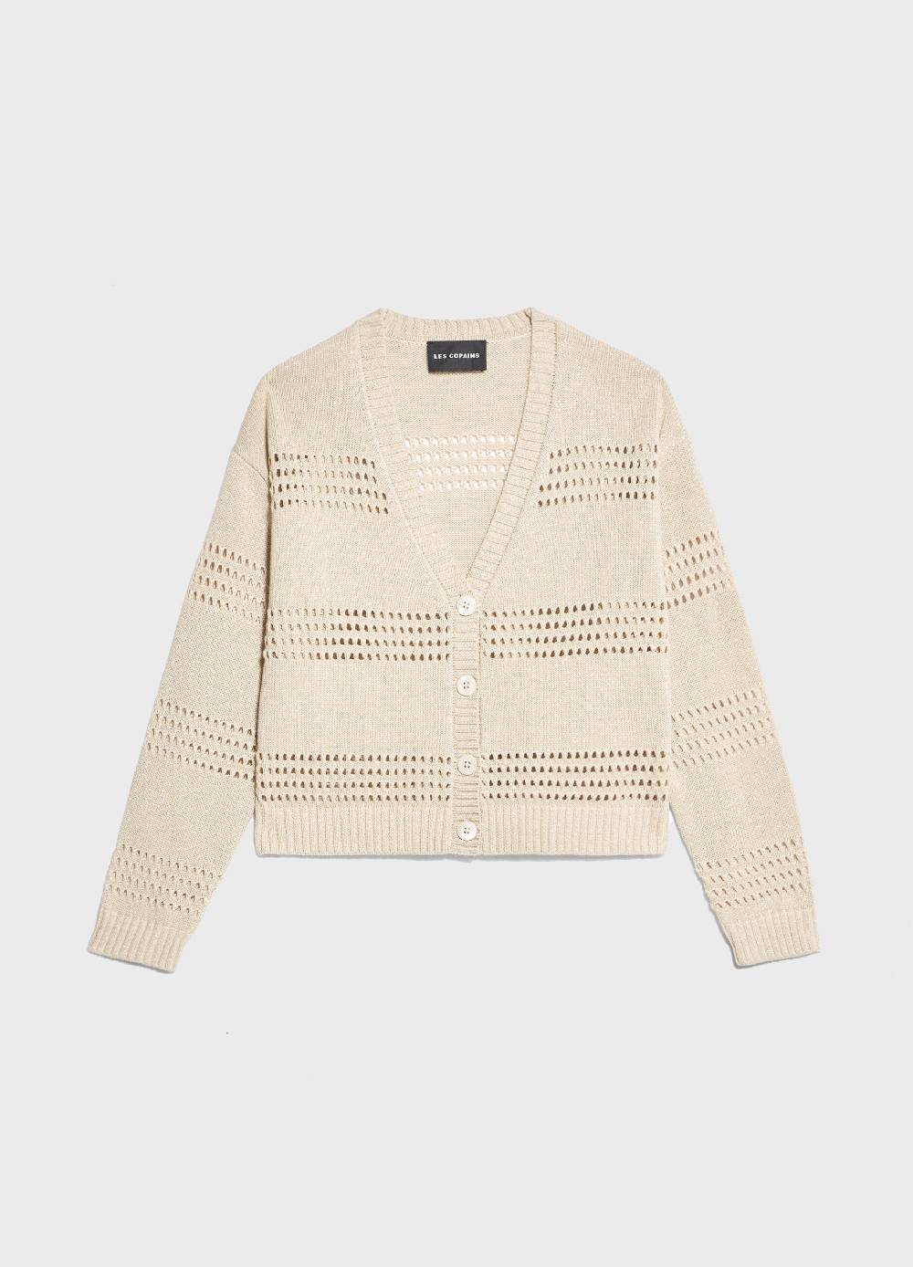 LES COPAINSCardigan tricot misto seta e cotone Economico