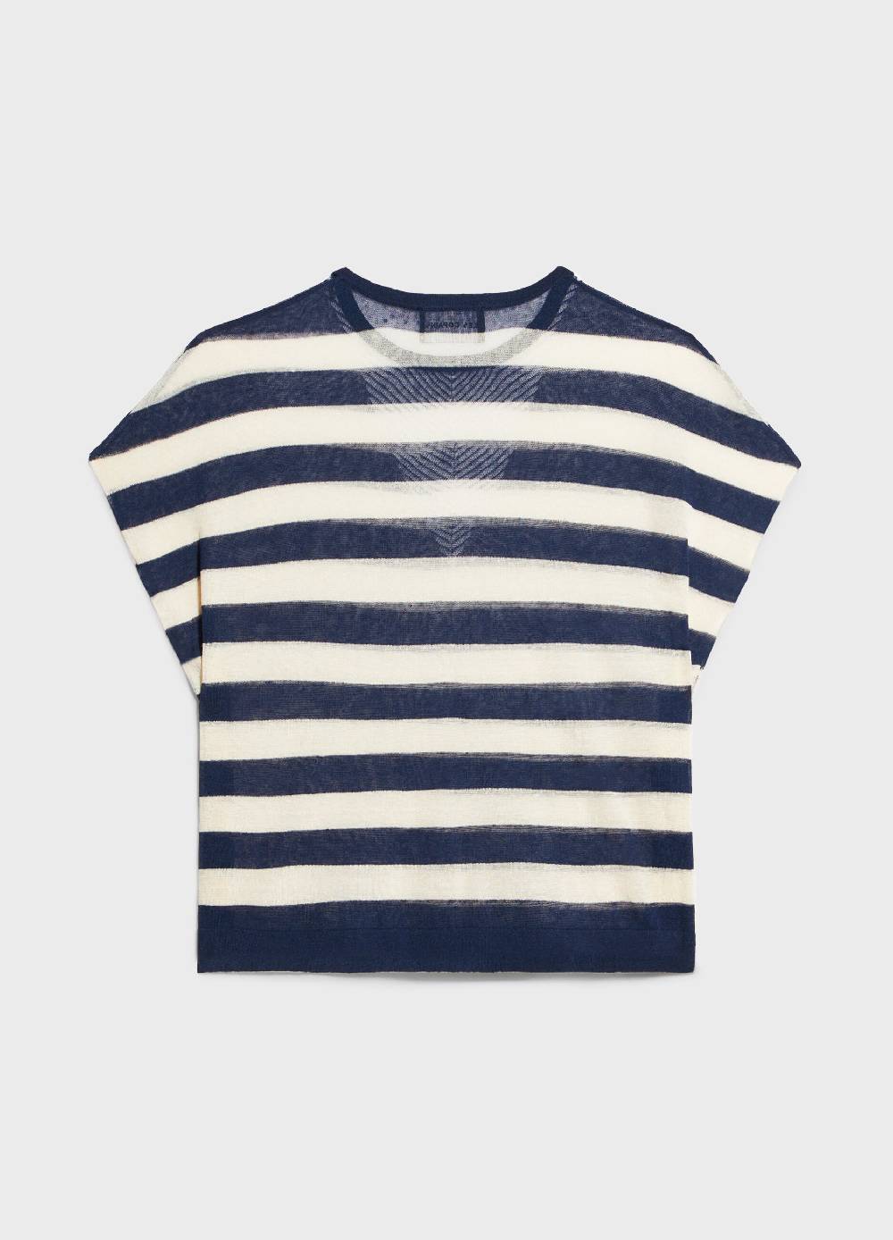 LES COPAINSMaglia tricot a maniche corte in misto lino Nuova