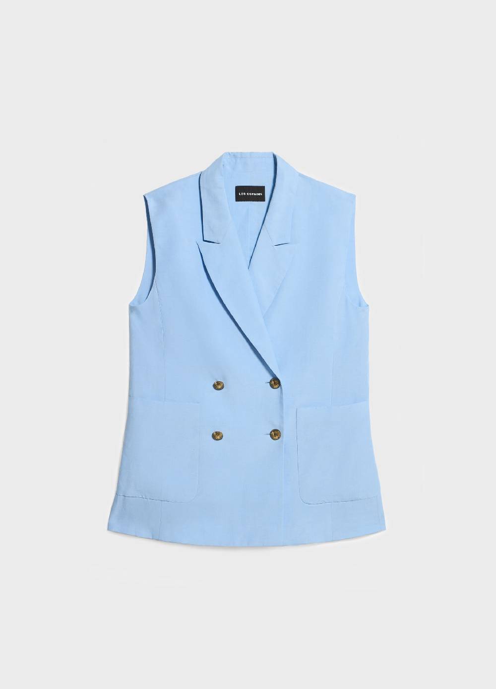 LES COPAINSGilet doppiopetto in misto lino Spedizione Gratuita