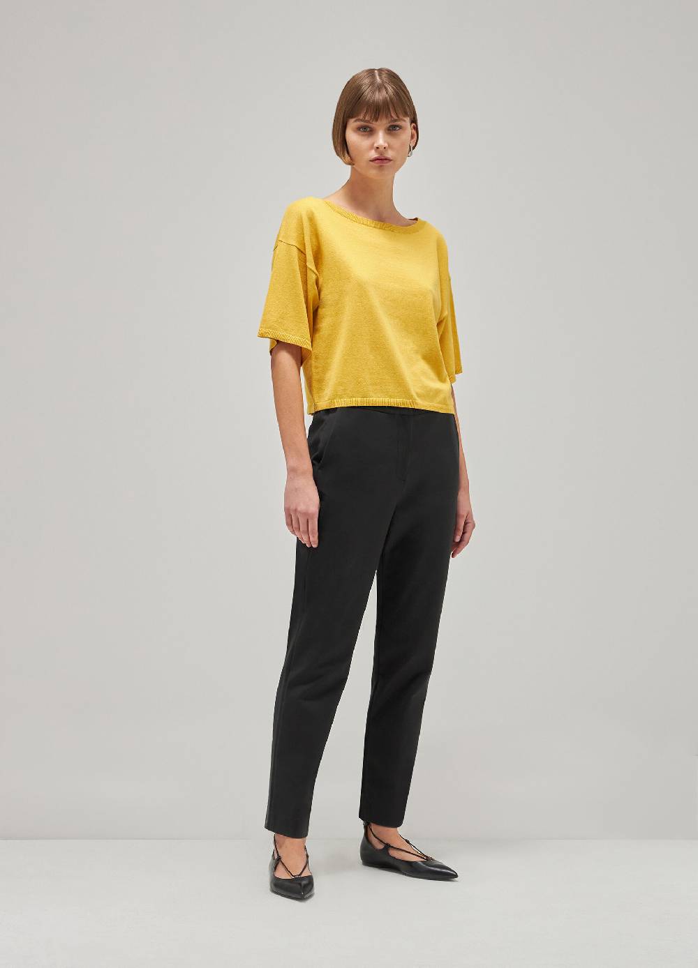LES COPAINSMaglia tricot a maniche corte in seta e cotone Hotsell