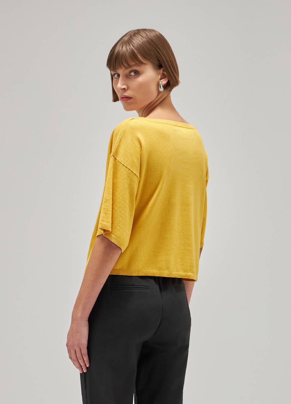 LES COPAINSMaglia tricot a maniche corte in seta e cotone Hotsell