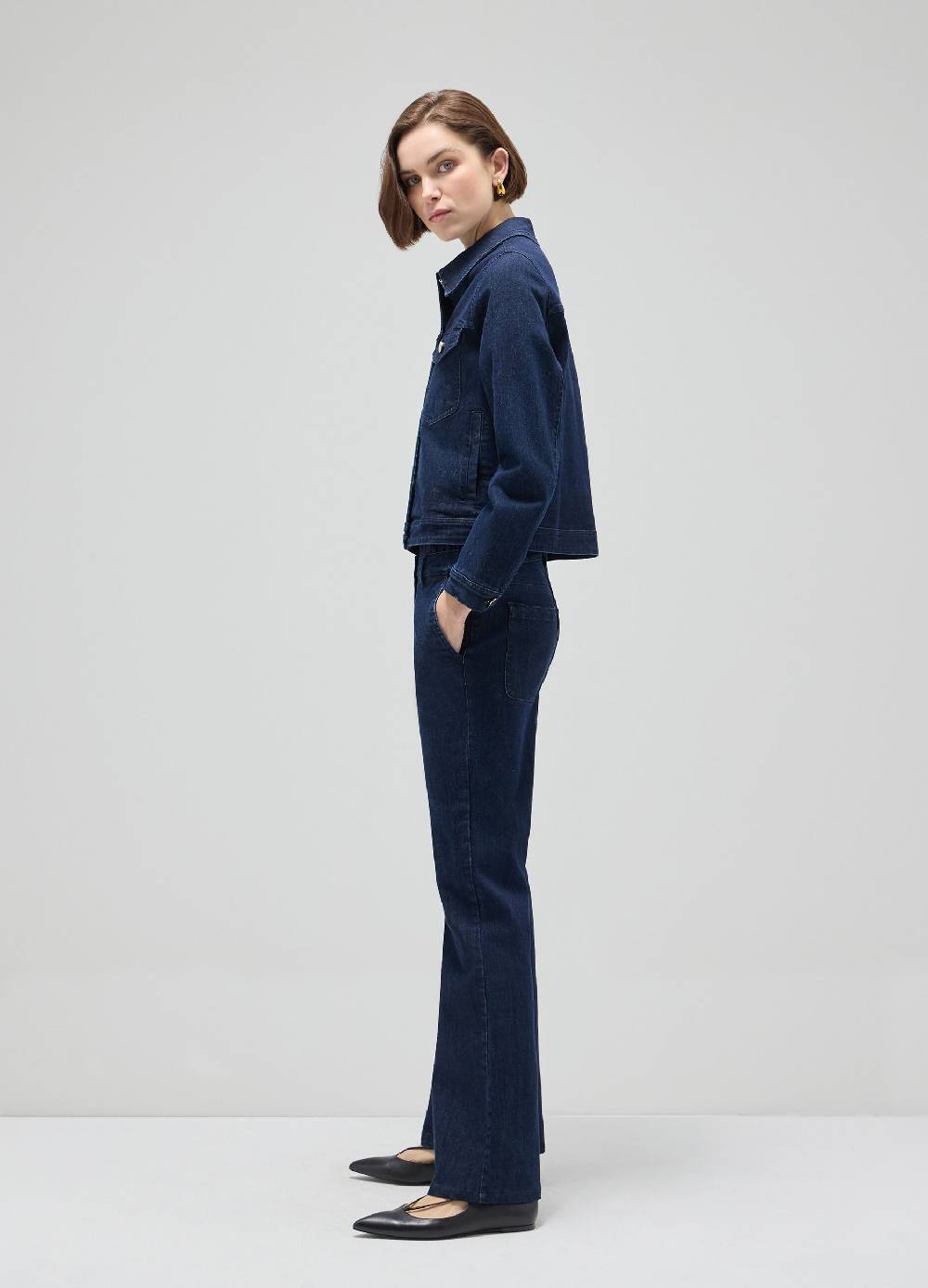 LES COPAINSDenim flare in cotone stretch Vendite Flash