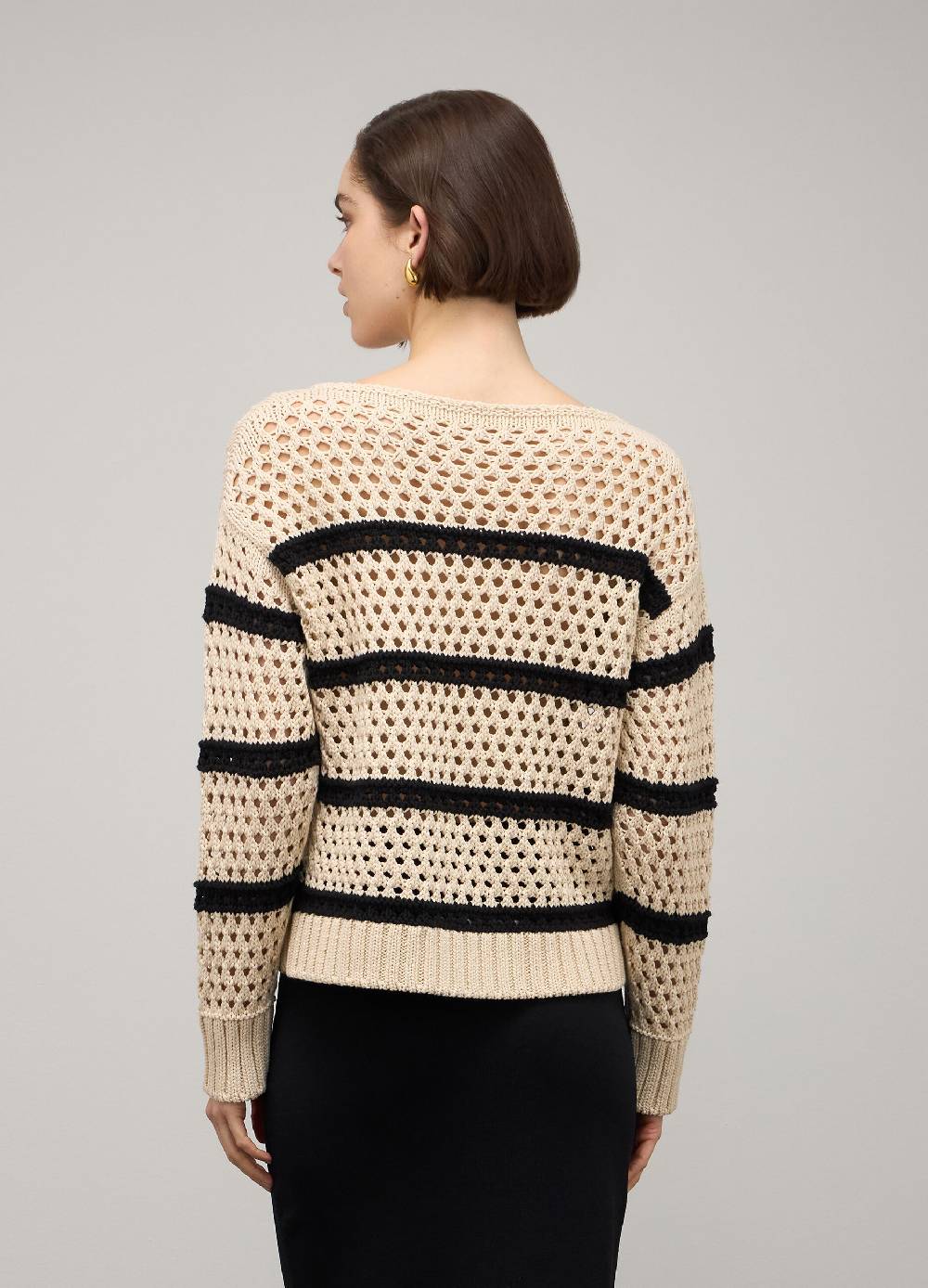 LES COPAINSMaglione tricot misto cotone a righe Nuova