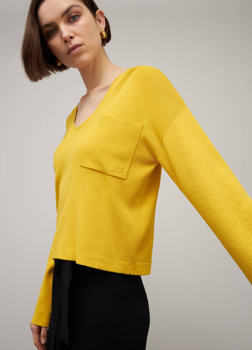 LES COPAINSMaglia tricot con scollo a V in misto viscosa Moda