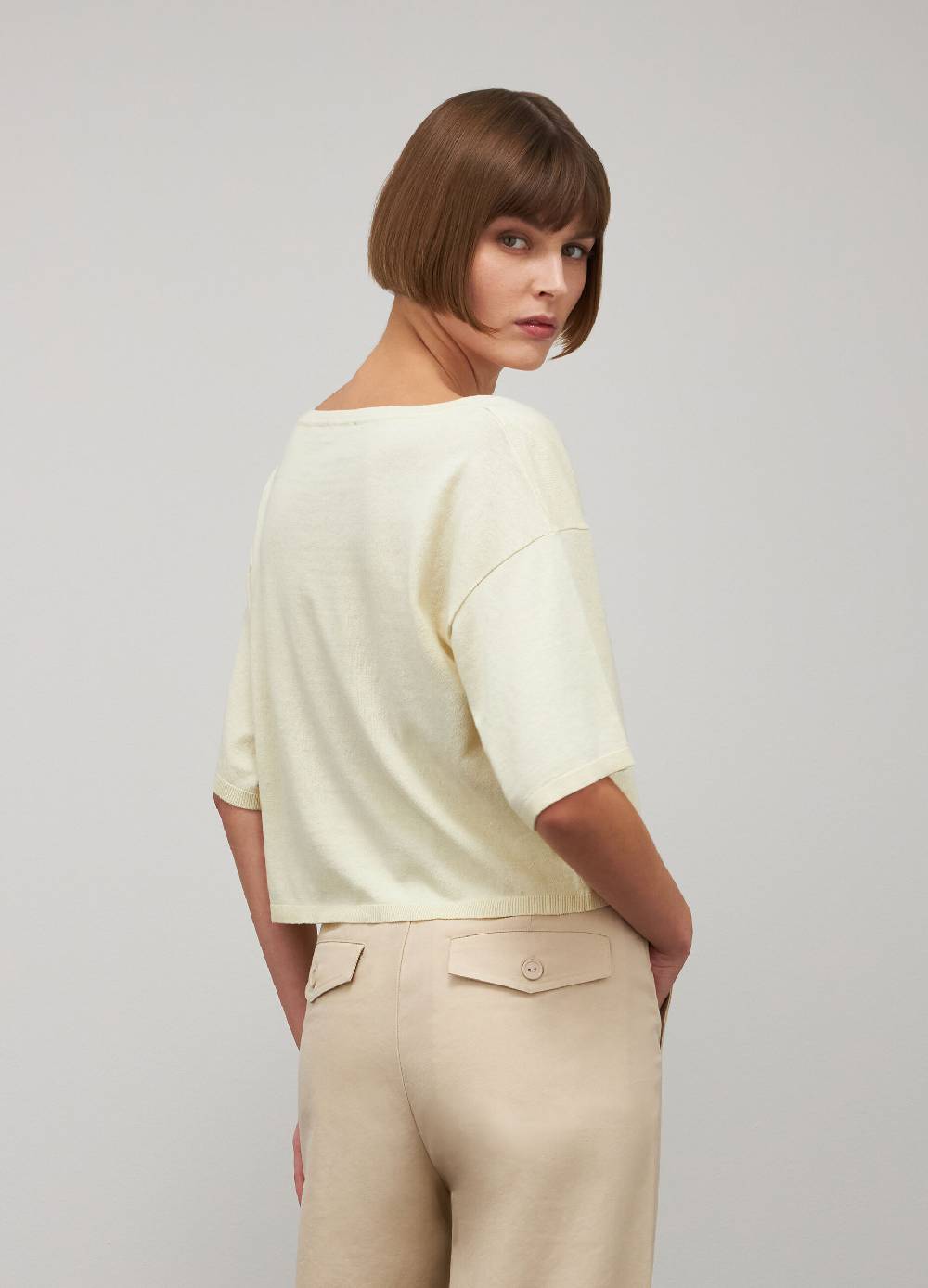 LES COPAINSMaglia tricot a maniche corte in seta e cotone Qualità