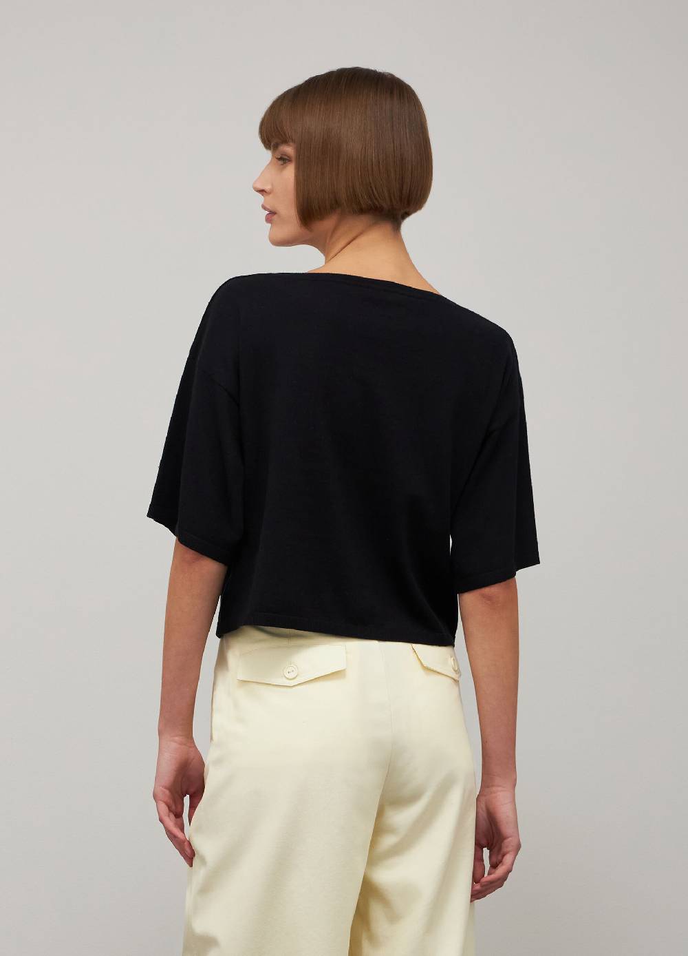 LES COPAINSMaglia tricot a maniche corte in seta e cotone Vendita