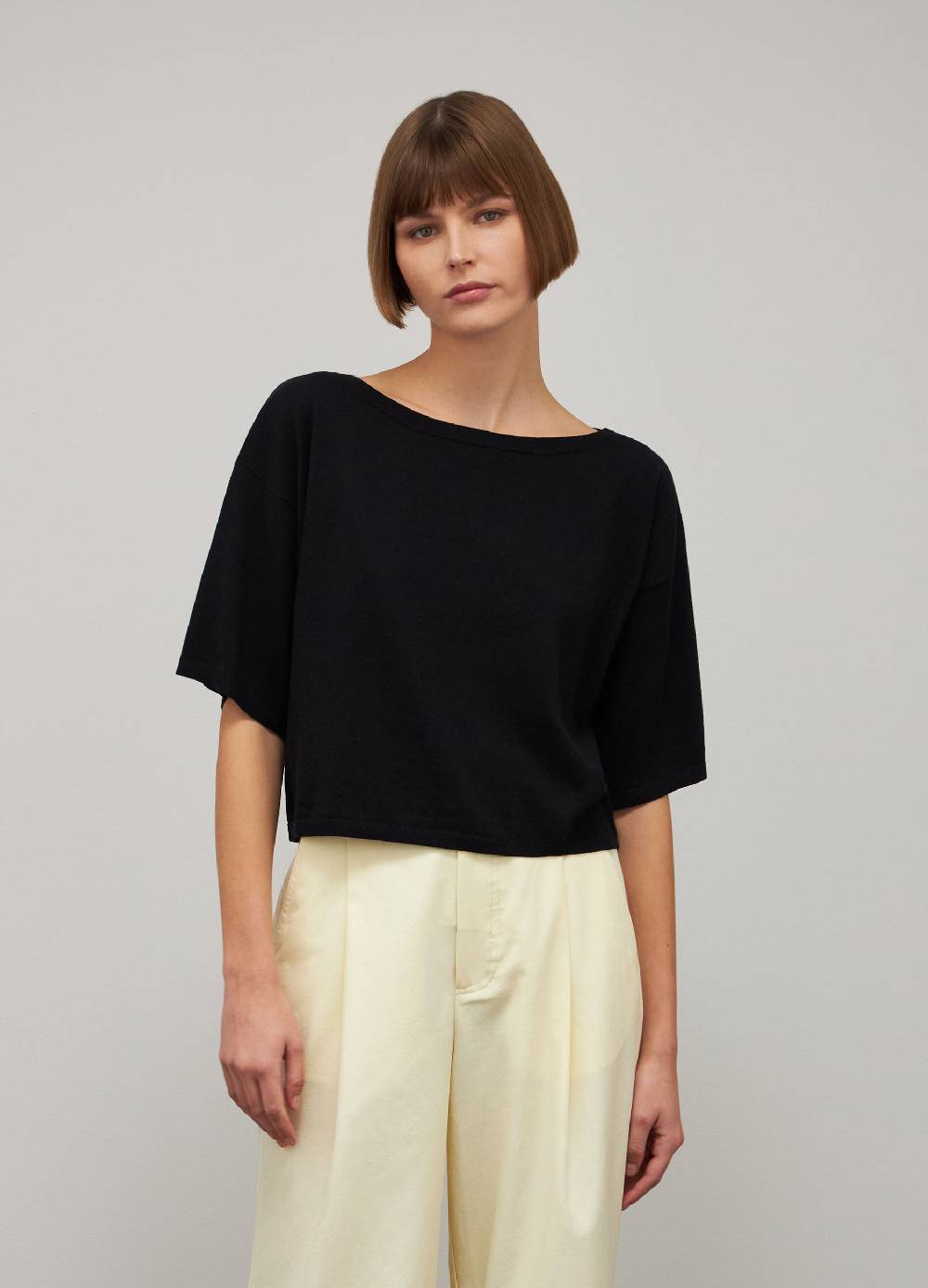 LES COPAINSMaglia tricot a maniche corte in seta e cotone Vendita