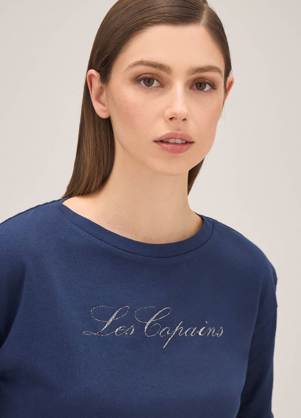 LES COPAINST-shirt in puro cotone con lettering Sconto