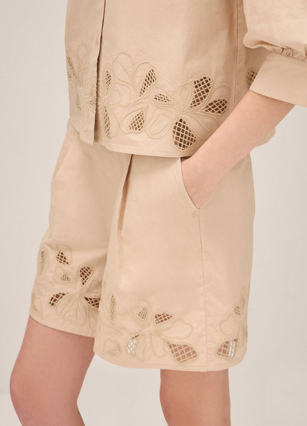 LES COPAINSShorts in cotone con ricamo Online