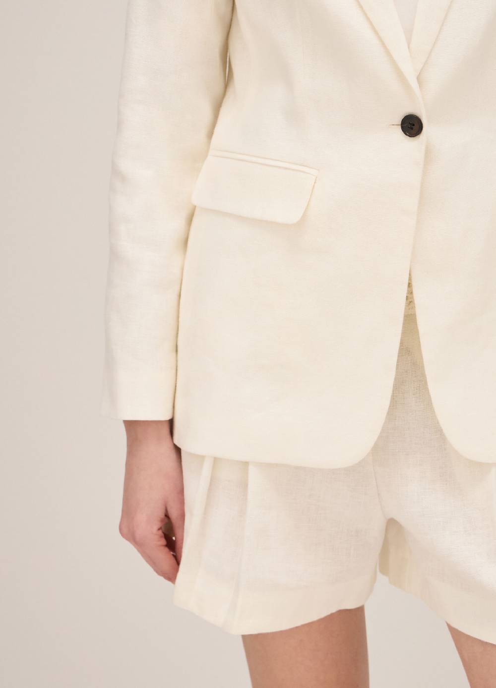 LES COPAINSBlazer in lino con bottone singolo Qualità