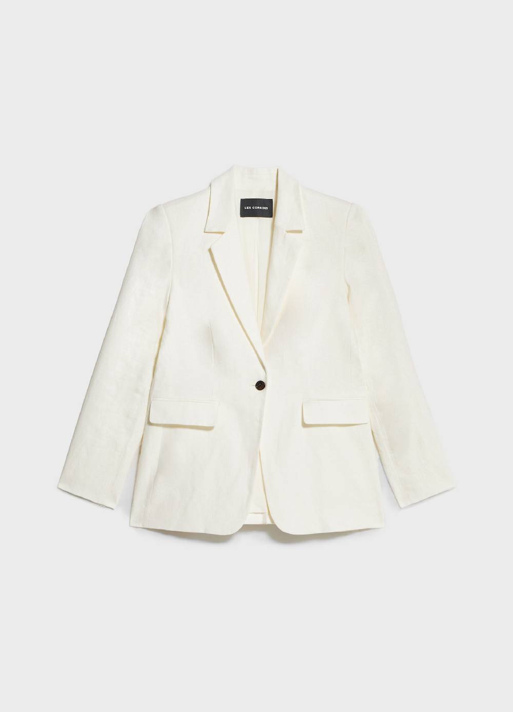 LES COPAINSBlazer in lino con bottone singolo Qualità