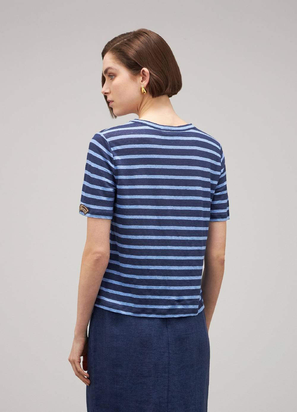 LES COPAINST-shirt a righe in lino Saldi
