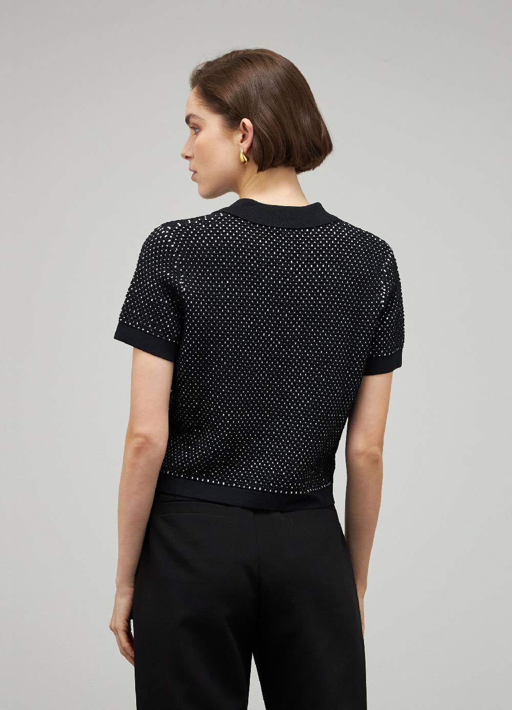 LES COPAINSMaglia tricot a maniche corte jacquard Negozi Online