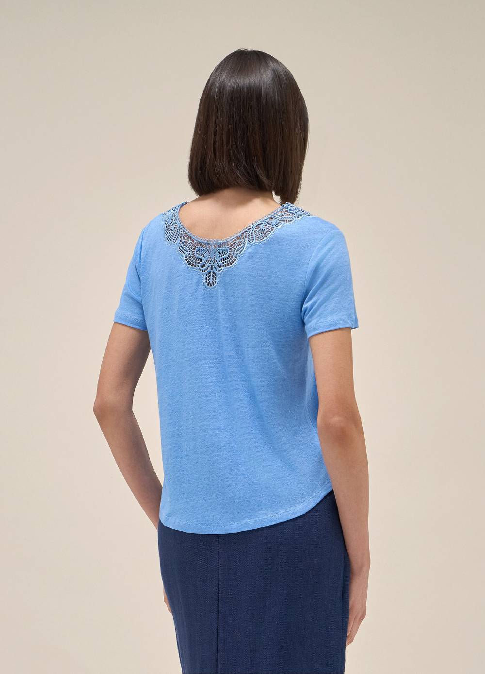LES COPAINST-shirt a maniche corte in lino Vendite Flash