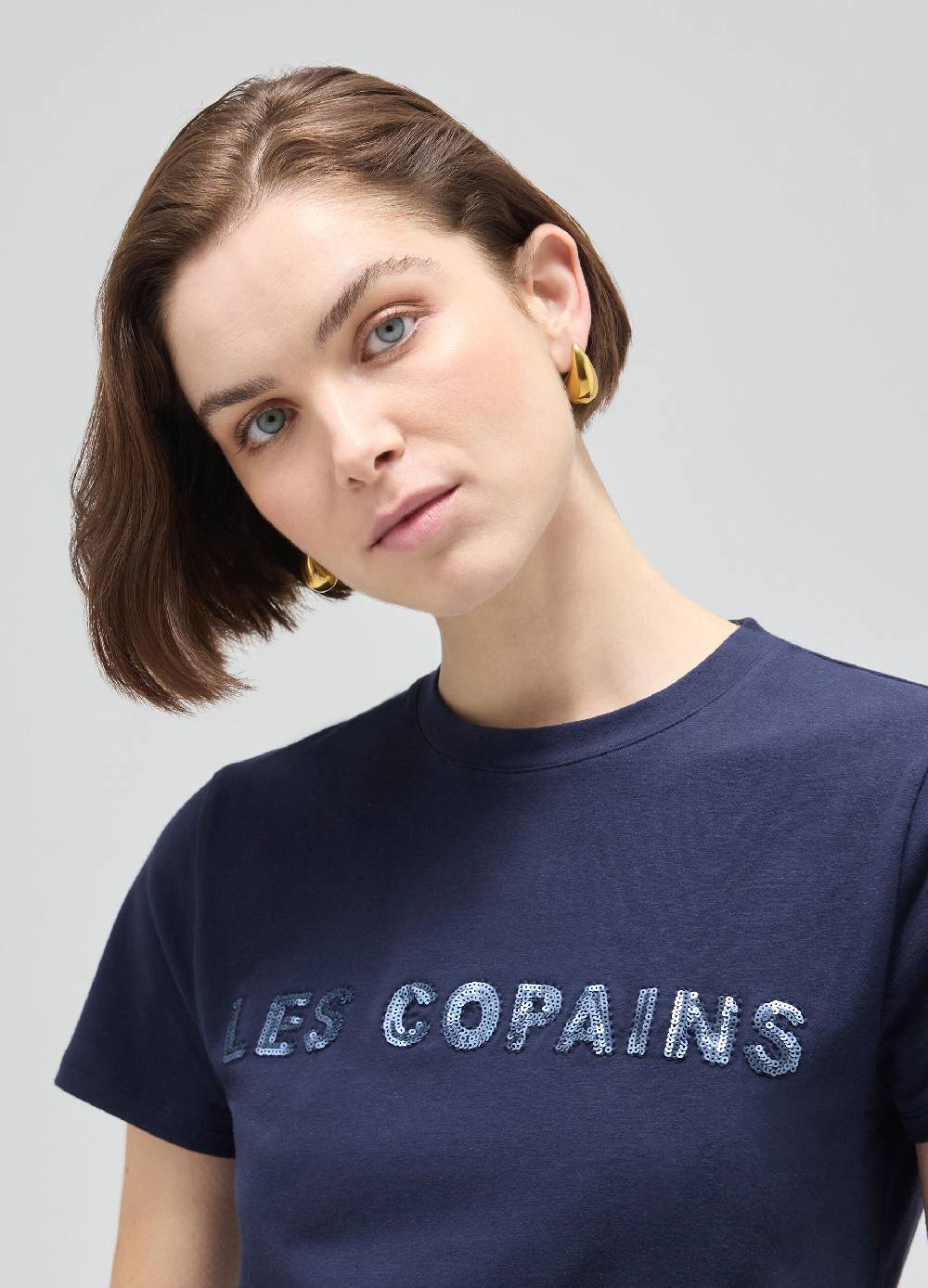 LES COPAINST-shirt a mezza manica in cotone stretch 2025