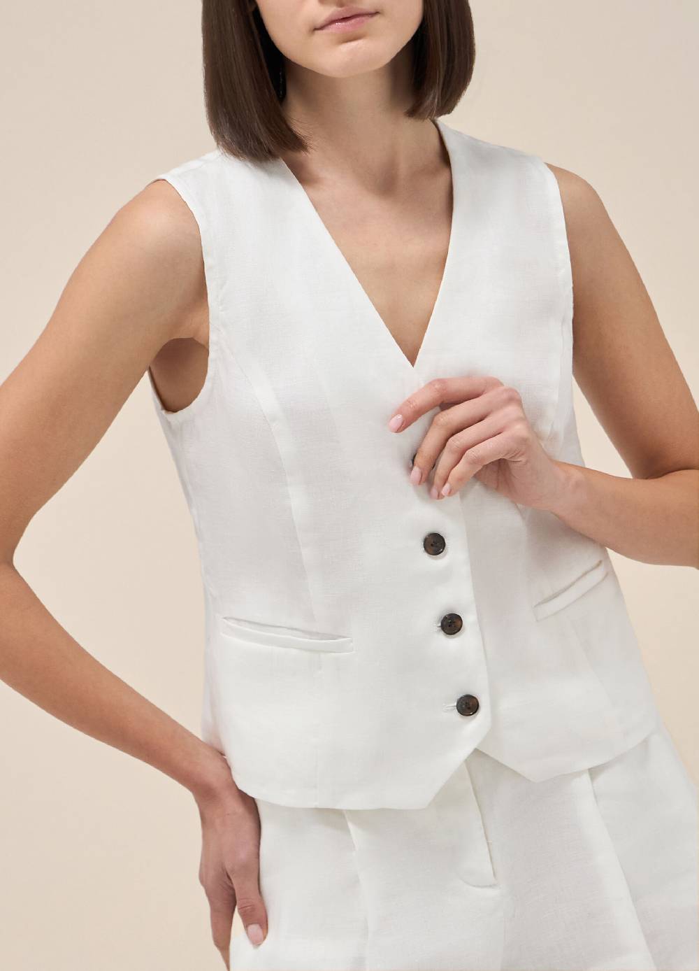 LES COPAINSGilet in puro lino Acquista Ora