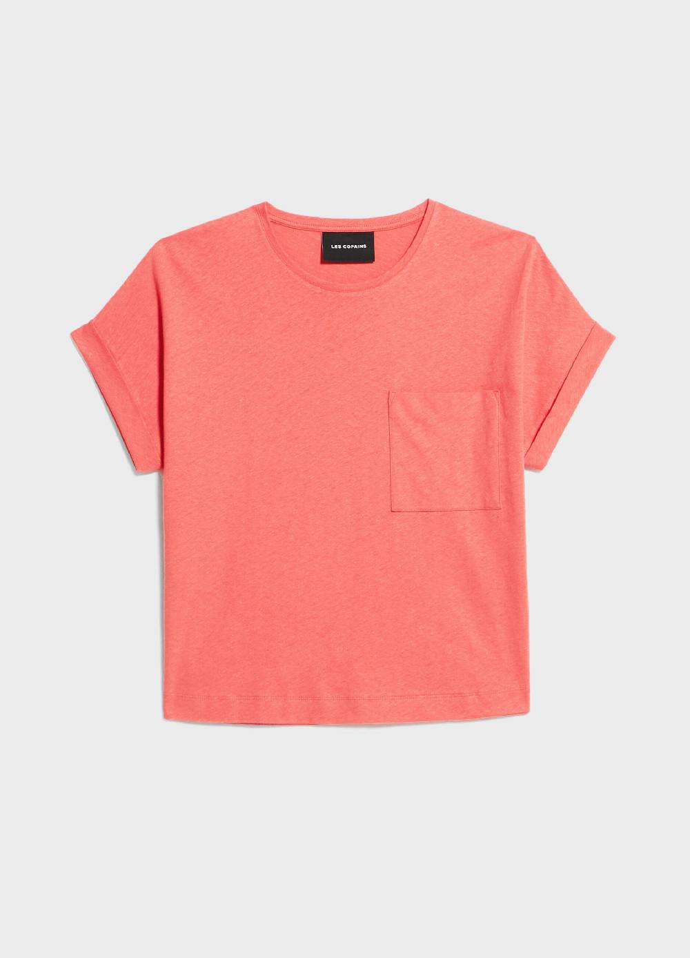 LES COPAINST-shirt in lino e cotone Prezzo Ridotto