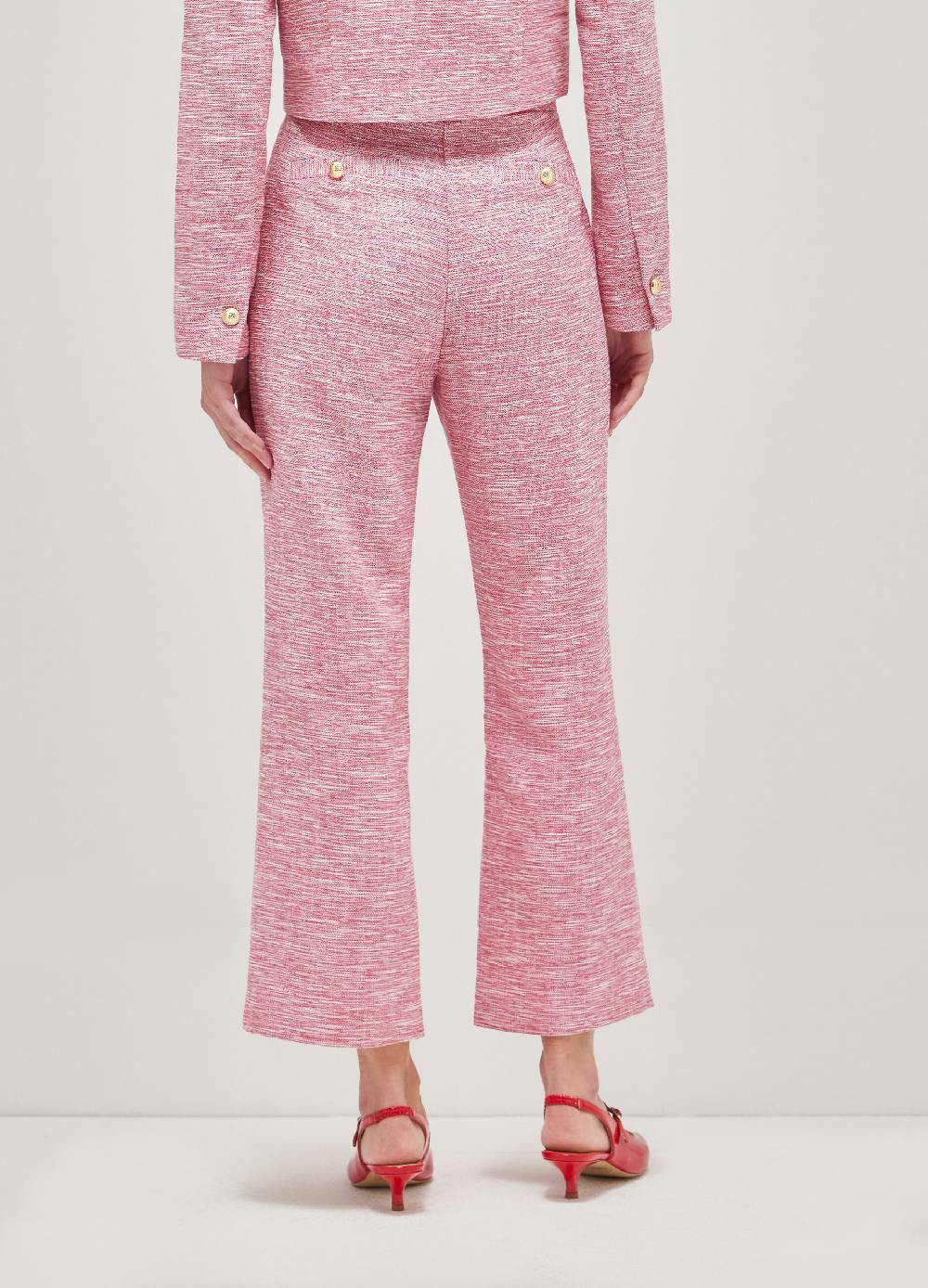 LES COPAINSPantaloni flare fit effetto tweed Convenienza