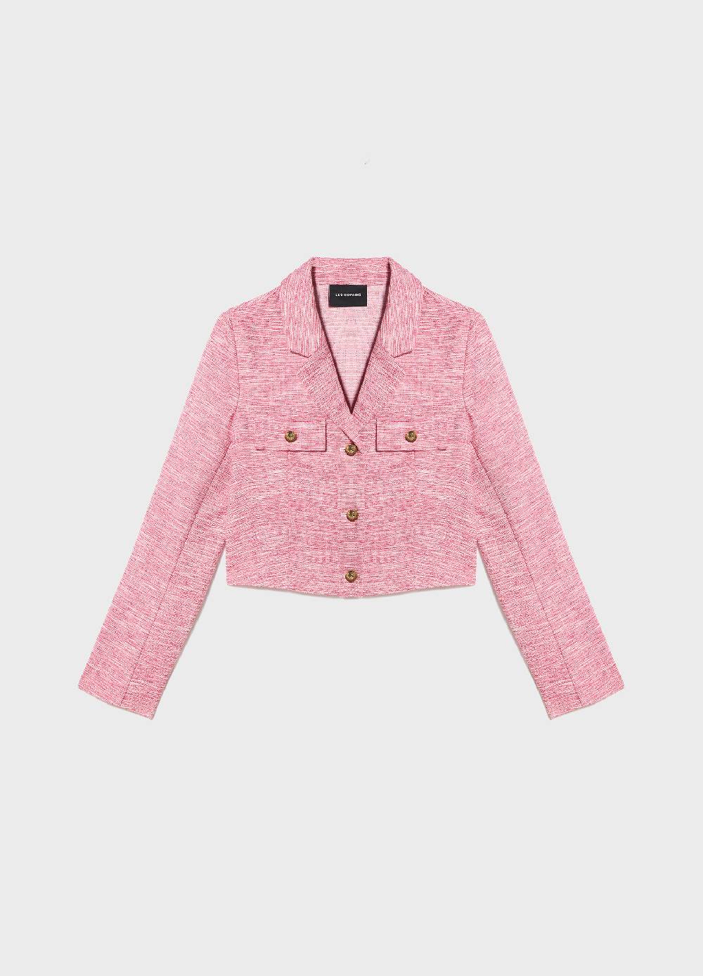 LES COPAINSBlazer cropped effetto tweed Novità