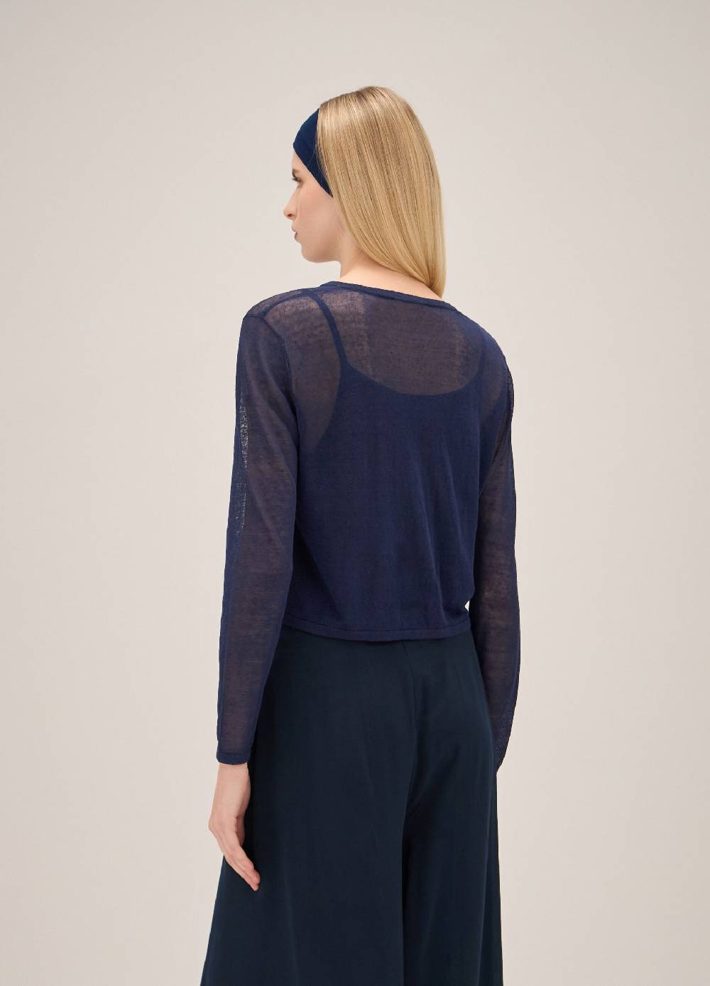 LES COPAINSCardigan tricot in misto lino Online