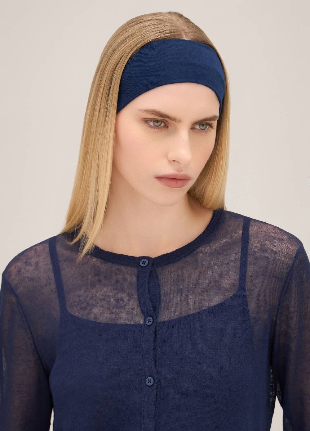 LES COPAINSCardigan tricot in misto lino Online