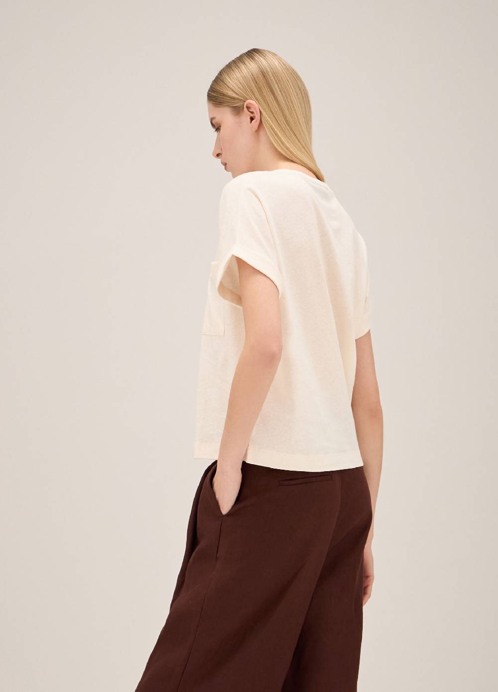 LES COPAINST-shirt in lino e cotone Vendite Flash