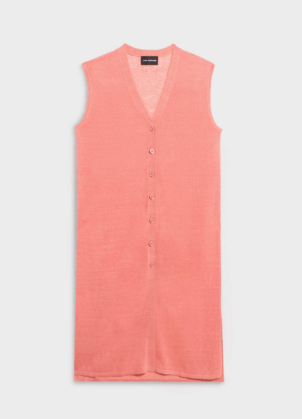 LES COPAINSGilet lungo tricot in misto lino 2025