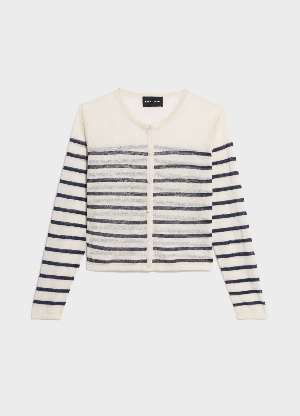 LES COPAINSCardigan tricot a righe misto lino Promozione Limitata