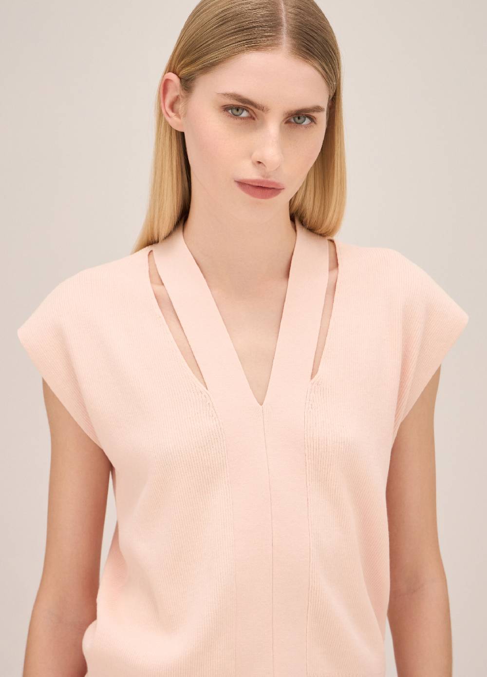 LES COPAINSMaglia tricot con scollo a V Sottocosto
